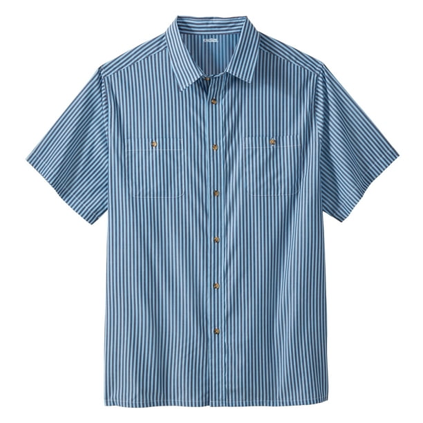KingSize Mens Big /& Tall Striped Short-Sleeve Sport Shirt